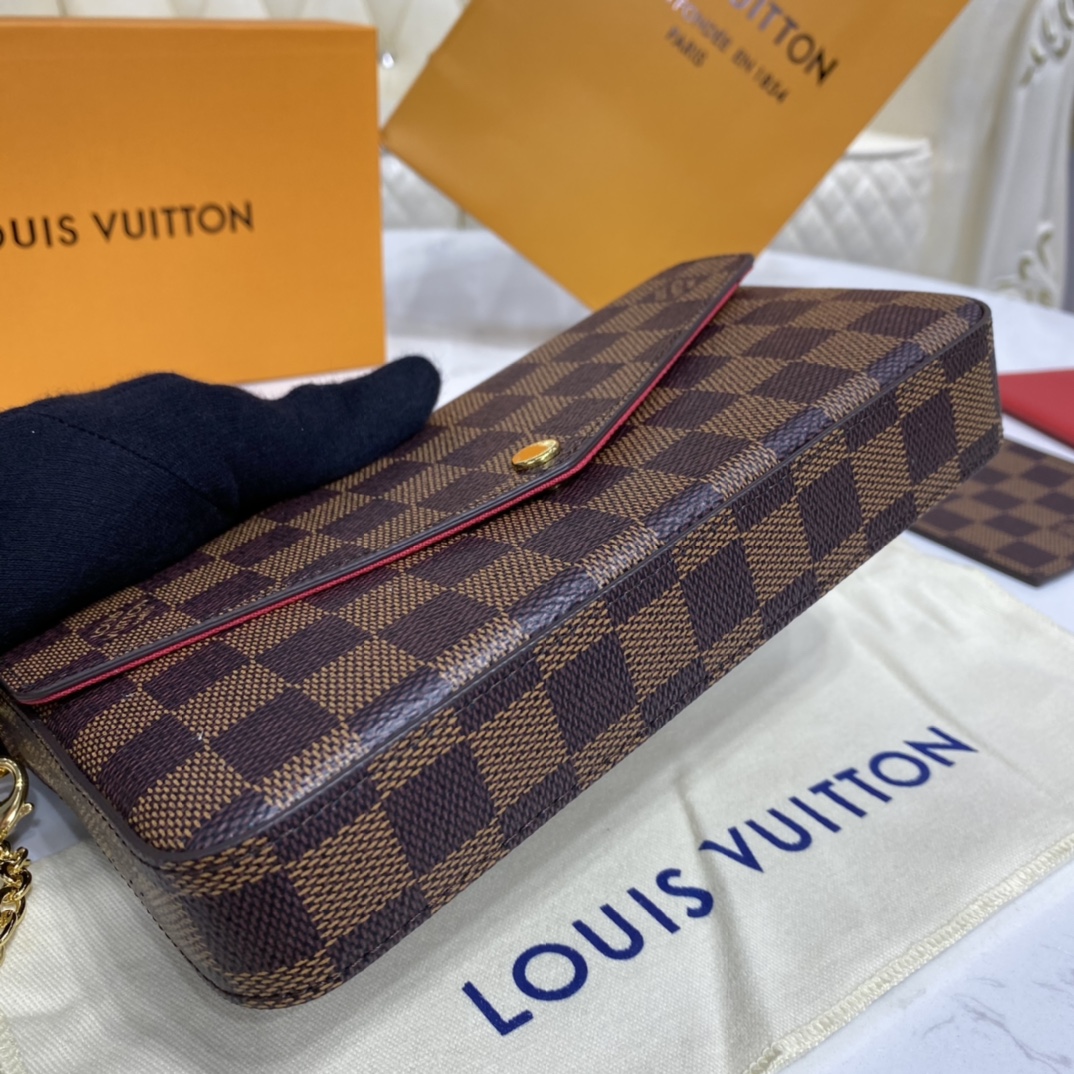 Louis Vuitton FELICIE POCHETTE Handbag Damier Ebene N63032 